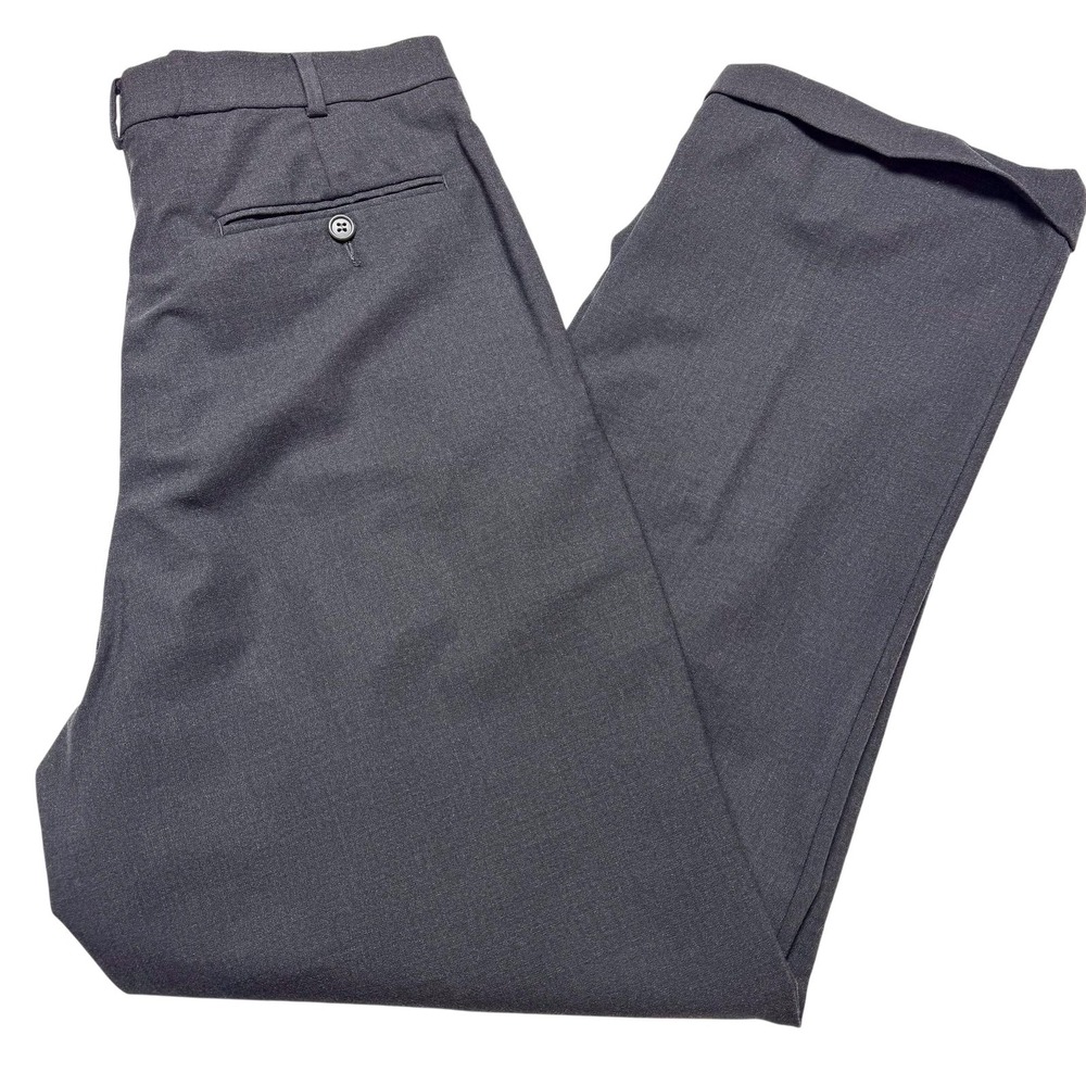Brooks Brothers 346 Dress Pants Mens 34x31 Gray Wool Pleated‎ Business Casual